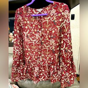 Ladies sheer long sleeved blouse